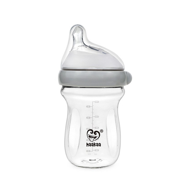 Haakaa Gen. 3 Glass Baby Bottle 160ml - Grey 