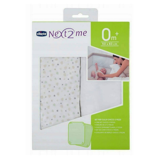 Chicco Next2Me Crib Sheet Set 2 Piece Set Light Grey 