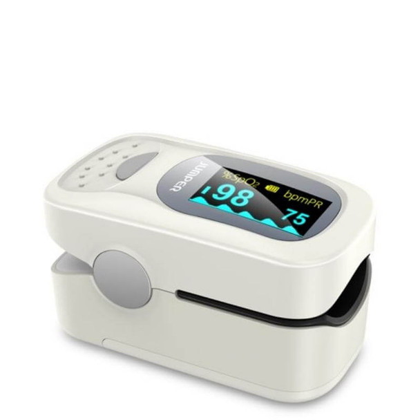 Finger Pulse Oximeter OLED Display - White