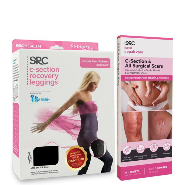 SRC C-Section Recovery Leggings + Scar Repair Care Bundle