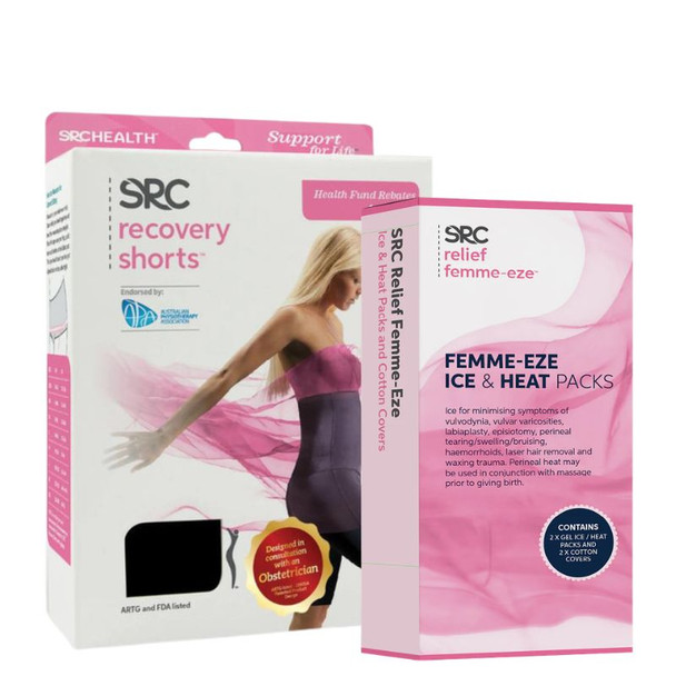 SRC Postpartum Recovery Leggings + Femme Eze Heat & Ice Pack