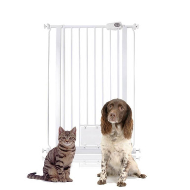 Bettacare Pet Gate Plus Cat Flap White 75cm-84cm InHealth