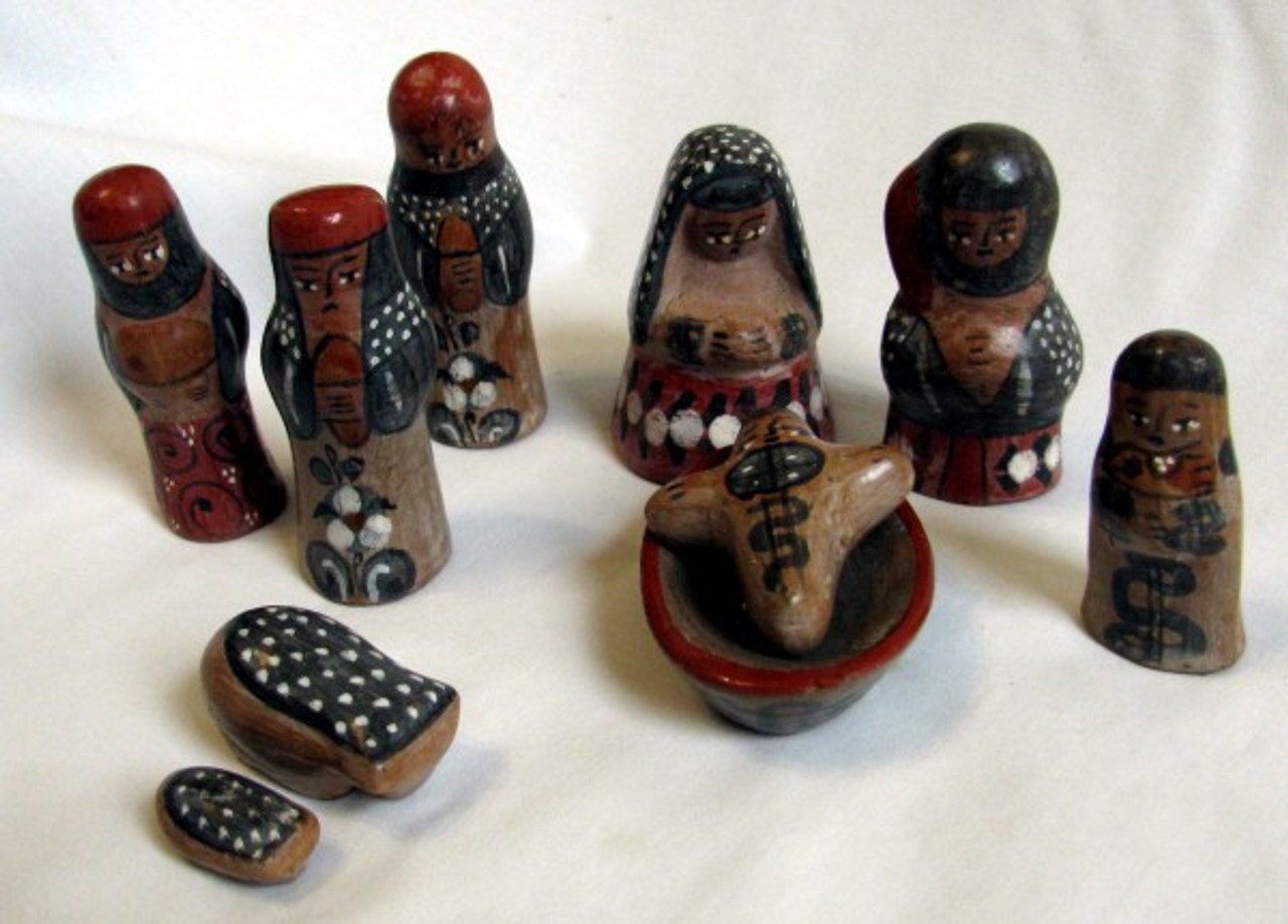 Marin 10 Pc Small Ceramic Nativity Set From Mexico The Silk Road