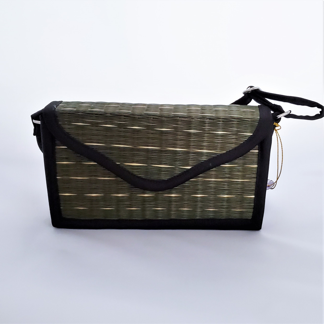 Moss Woven Grass Small Crossbody Purse from Cambodia