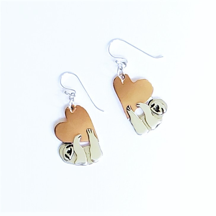 sloth earrings sterling silver