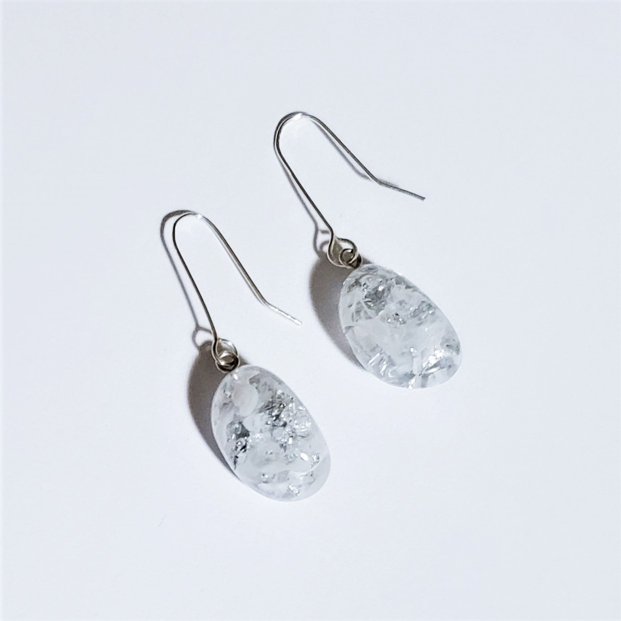 RESIN METAL EARRINGS - Silver