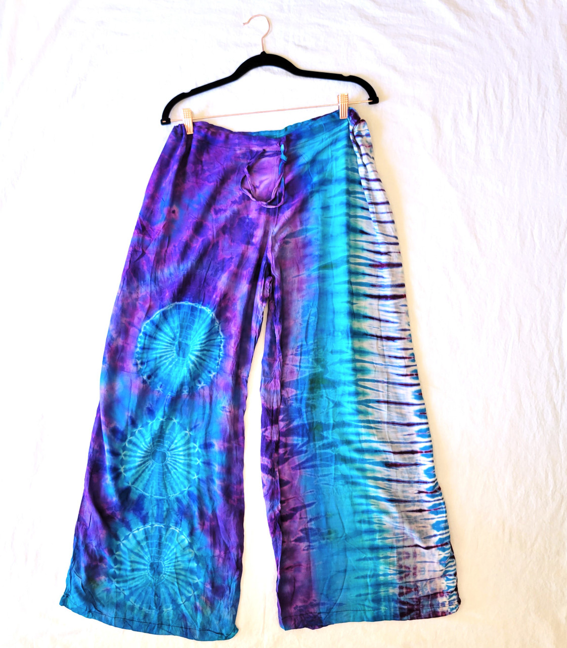 Jewel Tone Tie Dye Rayon Drawstring Pant from Thailand - The Silk Road ...