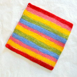 Fair trade felted wool potholder trivet from Kyrgyzstan