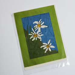 fair trade daisy batik note card from Nepal