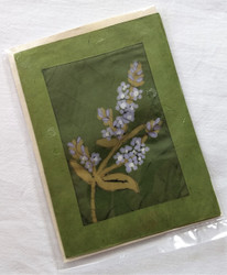Fair trade batik Forget Me Not note card from Nepal