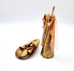 Fair Trade Brass and Copper Holy Family Nativity from Chile