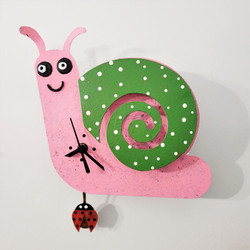 Fair trade recycled metal snail wall clock from Colombia