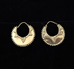 Fair trade brass hoop earring from India