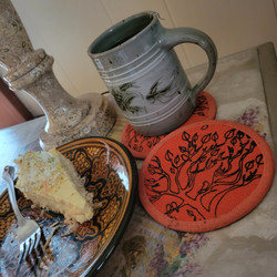 Fair trade block print cotton coaster from Nepal