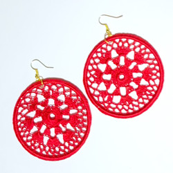 fair trade crocheted earrings made by Syrian women