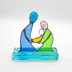 Fair trade recycled glass Holy Family nativity from Kenya