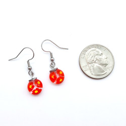 Fair trade hypoallergenic millefiori glass dangle earrings from Chile