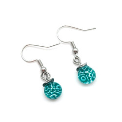 Fair trade hypoallergenic millefiori glass dangle earrings from Chile