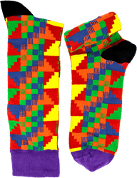 Fair trade Comot cotton kente pattern socks from Ghana