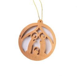 fair trade olive wood nativity ornament the Holy land