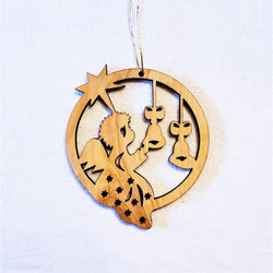 fair trade olive wood angel ornament from the Holyland