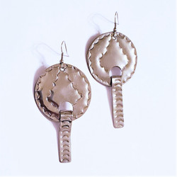 Fair Trade Stainless Steel Hand Embossed Dangle Earrings from the Dominican Republic