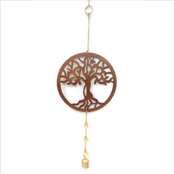 fair trade recycled metal tree of life chime from India