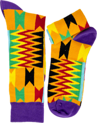 Fair trade Boga cotton kente pattern socks from Ghana 