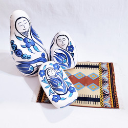 Hand crafted fair trade ceramic Holy Family nativity from Turkey