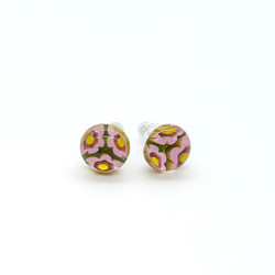 Fair trade millefiori glass post earrings from Chile