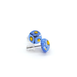 Fair trade millefiori glass post earrings from Chile