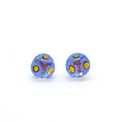 Fair trade millefiori glass post earrings from Chile