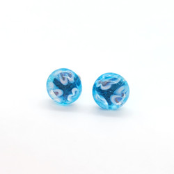 Fair trade millefiori glass stud earrings from Chile