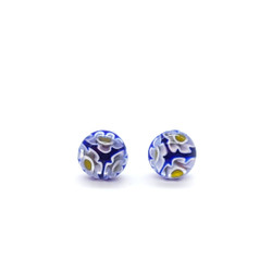 Fair trade millefiori glass stud earrings from Chile