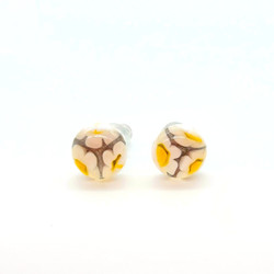 Fair trade millefiori glass stud earrings from Chile
