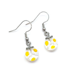 Fair trade hypoallergenic millefiori glass dangle earrings from Chile