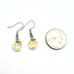 Fair trade hypoallergenic millefiori glass dangle earrings from Chile