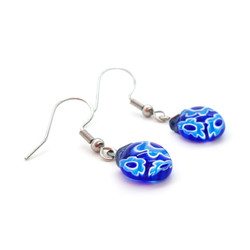 Fair trade hypoallergenic millefiori glass dangle earrings from Chile