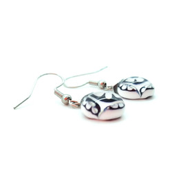 Fair trade hypoallergenic millefiori glass dangle earrings from Chile