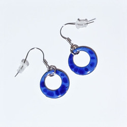 Fair trade enameled copper dangle earring from Chile
