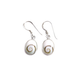 Fair trade shiva shell and silver earrings from Thailand