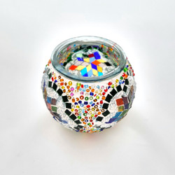 Fair trade glass mosaic candle holder from Turkey