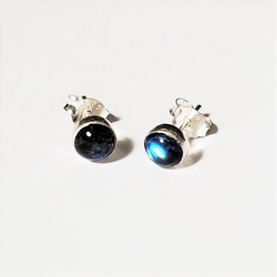 fair trade moonstone and sterling silver stud post earrings from Nepal