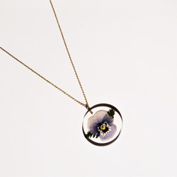 fair trade viola eco resin and gold plated necklace from Colombia