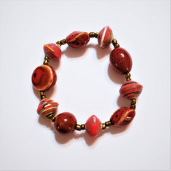 Fair trade ceramic and rolled paper bead bracelet from Haiti