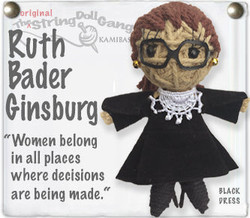 Ruth Bader Ginsburg fair trade string doll keyring from Thailand