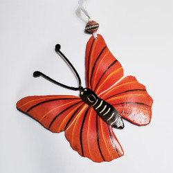 Fair trade recycled steel drum butterfly sun catcher or Christmas ornament from Haiti