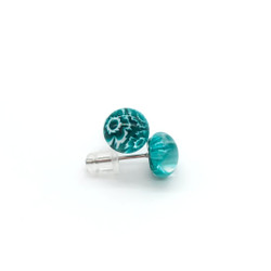 Fair trade millefiori glass stud earrings from Chile