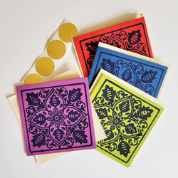 Fair trade hand crafted paper screen printed greeting card from Bangladesh