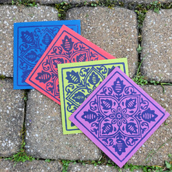 Fair trade hand crafted paper screen printed greeting card from Bangladesh
